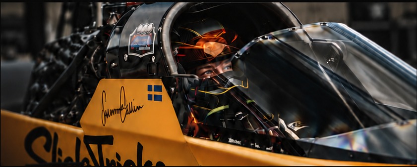 Susanne Callin i sin Top Fuel-dragster